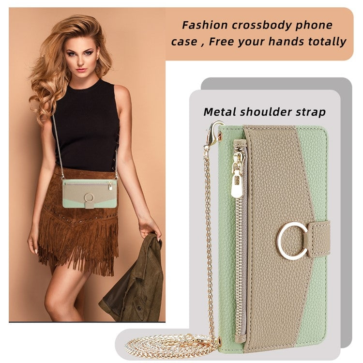 For OnePlus 9R Crossbody Litchi Texture Leather Phone Case(Green) - OnePlus Cases by PMC TechLife | Online Shopping South Africa | PMC TechLife | Buy Now Pay Later Mobicred