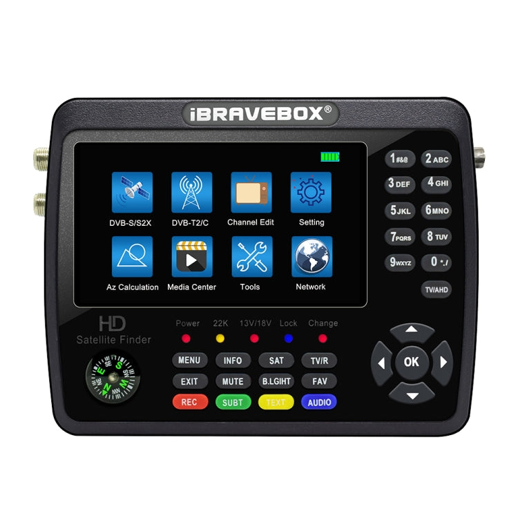 iBRAVEBOX V10 Finder Pro+ 4.3 inch Display Digital Satellite Meter Signal Finder, Support DVB-S/S2/S2X/T/T2/C AHD, Plug Type:EU Plug(Black) - Satellite Finder by PMC Jewellery | Online Shopping South Africa | PMC Jewellery | Buy Now Pay Later Mobicred