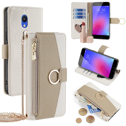 For Meizu M6 Crossbody Litchi Texture Leather Phone Case(White) - Meizu by PMC Jewellery | Online Shopping South Africa | PMC Jewellery | Buy Now Pay Later Mobicred