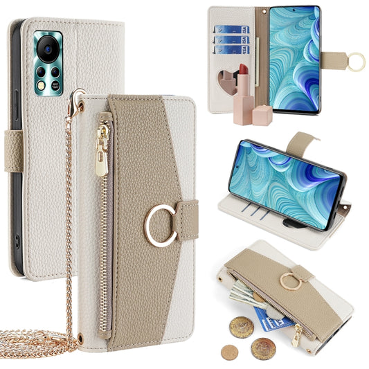 For Infinix Hot 11s NFC Crossbody Litchi Texture Leather Phone Case(White) - Infinix Cases by PMC Jewellery | Online Shopping South Africa | PMC Jewellery | Buy Now Pay Later Mobicred