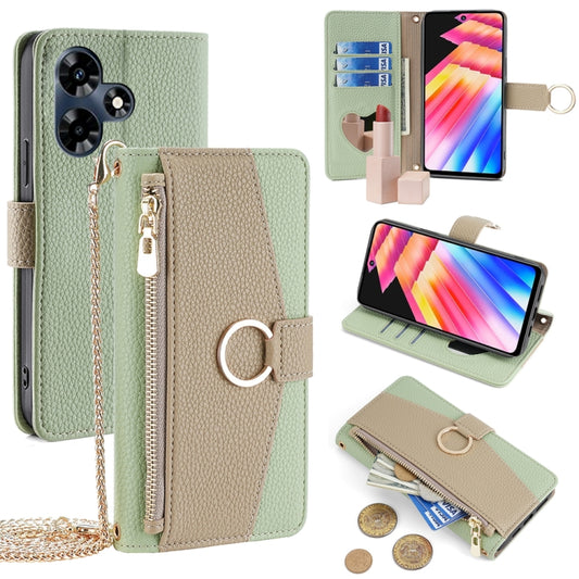 For Infinix Hot 30 4G Crossbody Litchi Texture Leather Phone Case(Green) - Infinix Cases by PMC Jewellery | Online Shopping South Africa | PMC Jewellery | Buy Now Pay Later Mobicred