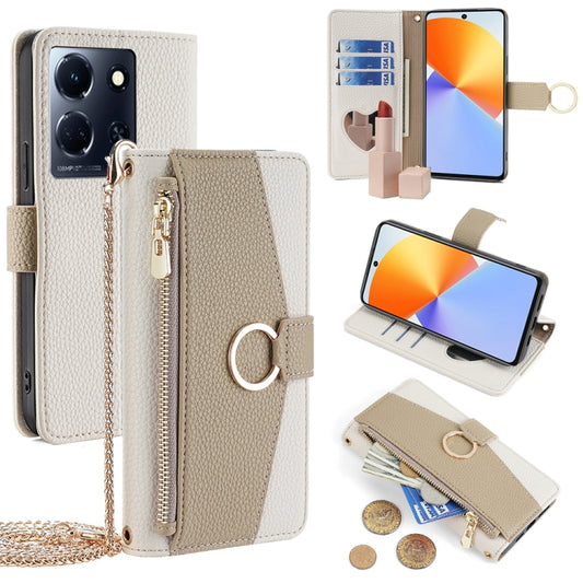 For Infinix Note 30 4G Crossbody Litchi Texture Leather Phone Case(White) - Infinix Cases by PMC Jewellery | Online Shopping South Africa | PMC Jewellery | Buy Now Pay Later Mobicred