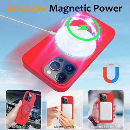 For iPhone 13 Pro Max MagSafe Magnetic Liquid Silicone Phone Case with Ring Holder(Red) - iPhone 13 Pro Max Cases by PMC Jewellery | Online Shopping South Africa | PMC Jewellery