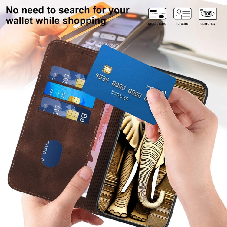 For iPhone 16 Pro YX0060 Elephant Head Embossed Phone Leather Case with Lanyard(Coffee) - iPhone 16 Pro Cases by PMC TechLife | Online Shopping South Africa | PMC TechLife | Buy Now Pay Later Mobicred