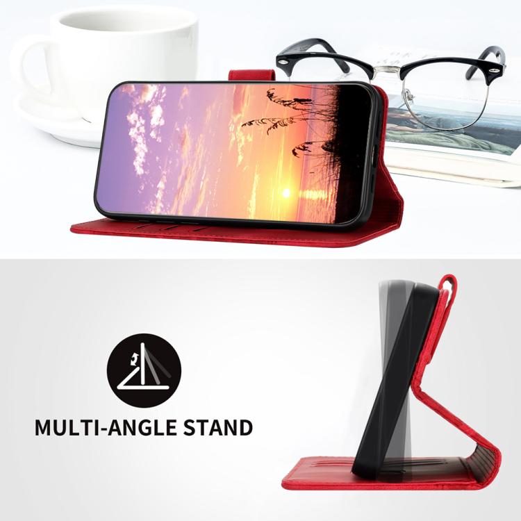 For iPhone 17 Pro Max YX0060 Elephant Head Embossed Phone Leather Case with Lanyard(Red) - free shipping - PMc TechLife - Order now!