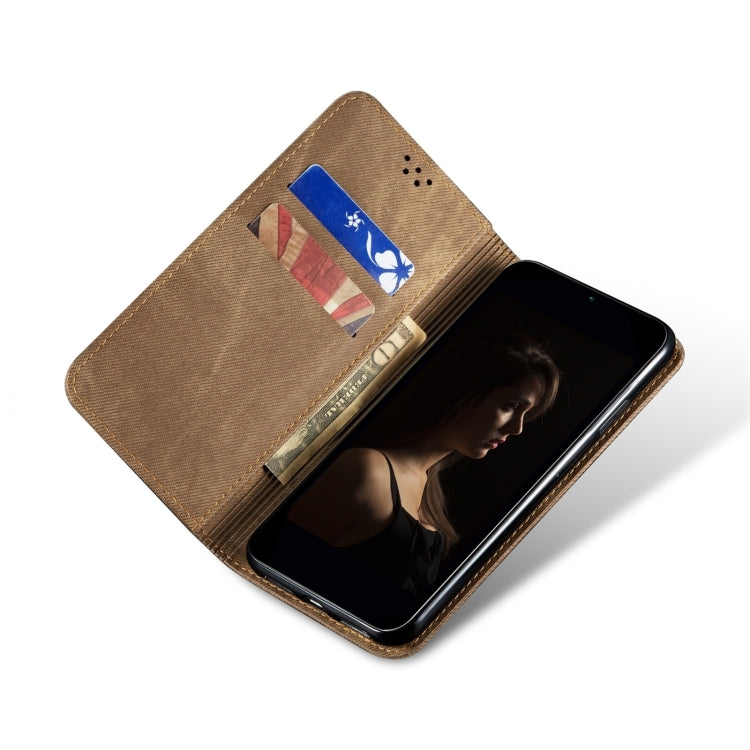 For Motorola Moto G24 Power Denim Texture Flip Leather Phone Case(Khaki) - free shipping - PMC TechLife - Order now!