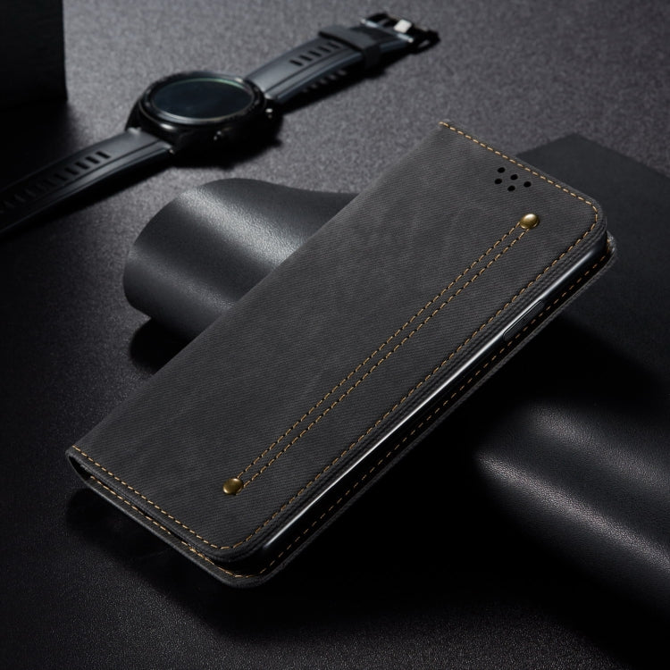 For Motorola Edge 50 5G Global Denim Texture Flip Leather Phone Case(Black) - free shipping - PMC TechLife - Order now!