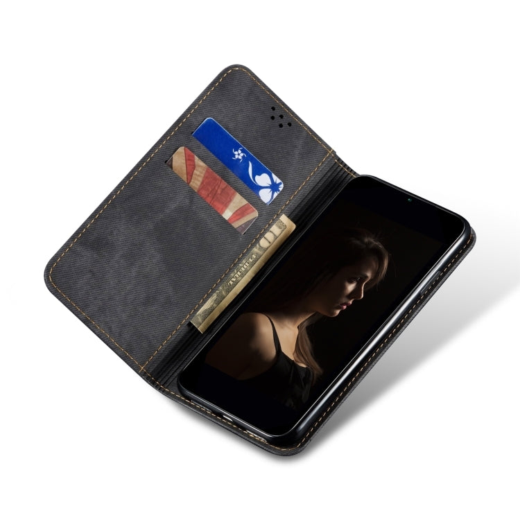 For Motorola Edge 50 5G Global Denim Texture Flip Leather Phone Case(Black) - free shipping - PMC TechLife - Order now!