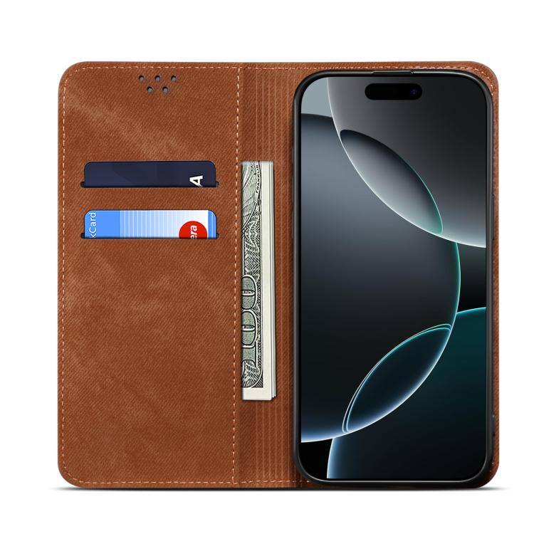 For Motorola Edge 60 Denim Texture Flip Leather Phone Case(Brown) - free shipping - PMC TechLife - Order now!