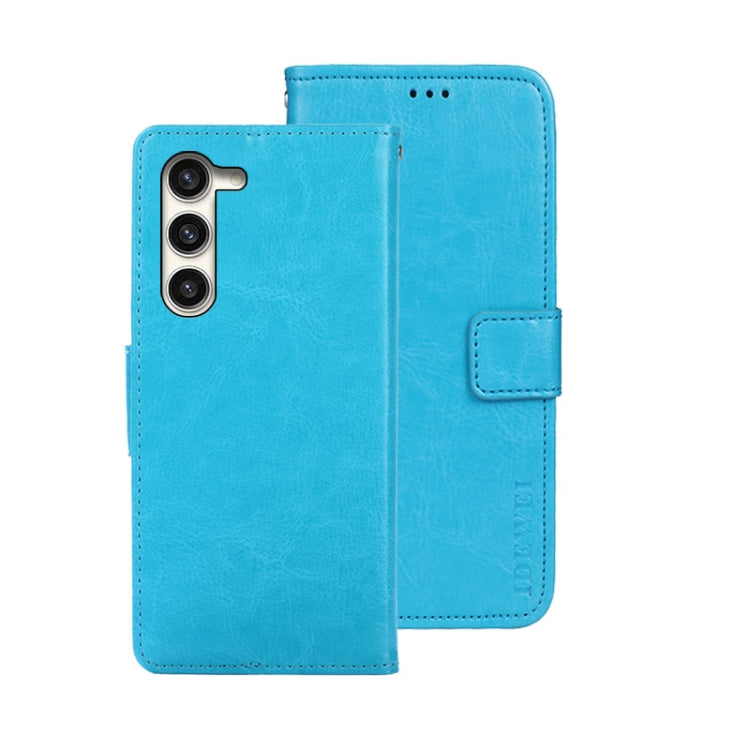 For Samsung Galaxy S24 5G idewei Crazy Horse Texture Leather Phone Case(Sky Blue) - Galaxy S24 5G Cases by idewei | Online Shopping South Africa | PMC Jewellery | Buy Now Pay Later Mobicred