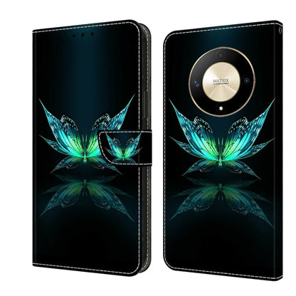 For Honor Magic6 Lite Crystal 3D Shockproof Protective Leather Phone Case(Reflection Dutterfly) - Honor Cases by PMC Jewellery | Online Shopping South Africa | PMC Jewellery | Buy Now Pay Later Mobicred