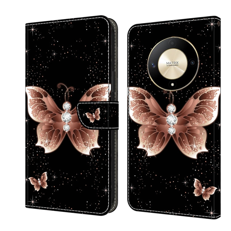 For Honor Magic6 Lite Crystal 3D Shockproof Protective Leather Phone Case(Pink Diamond Butterfly) - Honor Cases by PMC TechLife | Online Shopping South Africa | PMC TechLife | Buy Now Pay Later Mobicred
