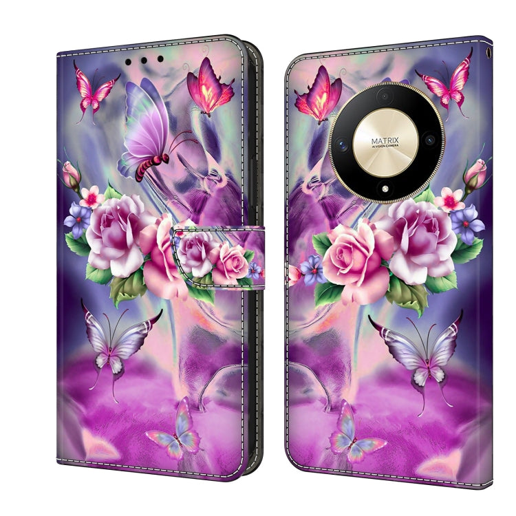 For Honor Magic6 Lite Crystal 3D Shockproof Protective Leather Phone Case(Butterfly) - Honor Cases by PMC TechLife | Online Shopping South Africa | PMC TechLife | Buy Now Pay Later Mobicred