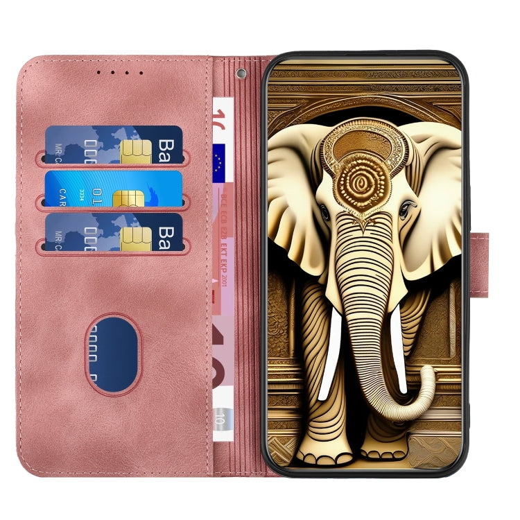 For Google Pixel 9 YX0060 Elephant Head Embossed Phone Leather Case with Lanyard(Pink) - Google Cases by PMC Jewellery | Online Shopping South Africa | PMC Jewellery | Buy Now Pay Later Mobicred