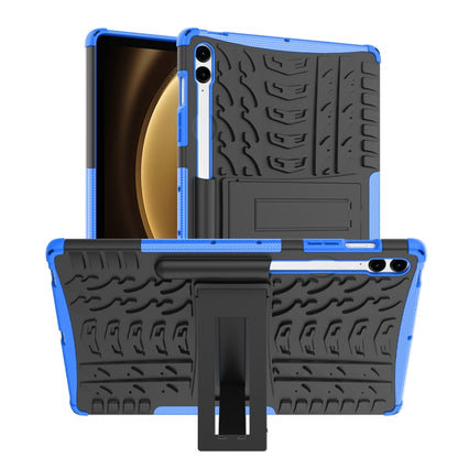 For Samsung Galaxy Tab S9 FE+ Tire Texture TPU + PC Tablet Case with Holder(Blue) - Galaxy Tab S9 FE+ by PMC Jewellery | Online Shopping South Africa | PMC Jewellery | Buy Now Pay Later Mobicred