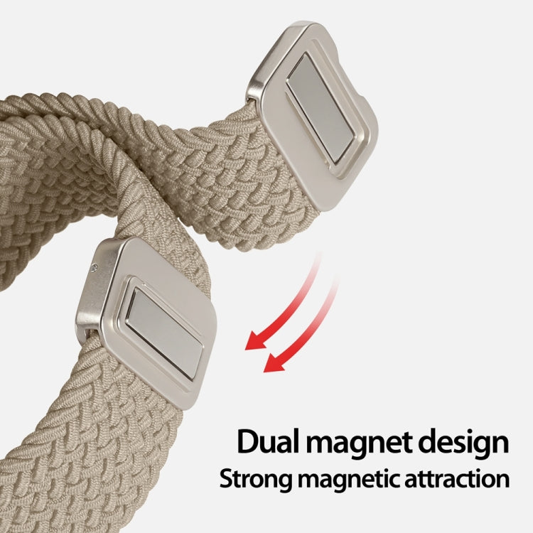 For Apple Watch Series 9 45mm DUX DUCIS Mixture Pro Series Magnetic Buckle Nylon Braid Watch Band(Beige) - Watch Bands by DUX DUCIS | Online Shopping South Africa | PMC Jewellery | Buy Now Pay Later Mobicred