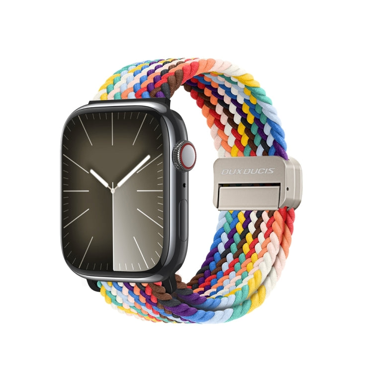 For Apple Watch Series 9 45mm DUX DUCIS Mixture Pro Series Magnetic Buckle Nylon Braid Watch Band(Rainbow) - Watch Bands by DUX DUCIS | Online Shopping South Africa | PMC Jewellery | Buy Now Pay Later Mobicred