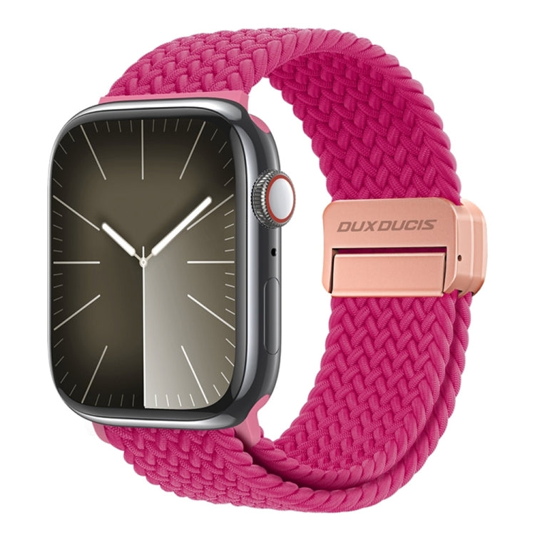 For Apple Watch Series 9 45mm DUX DUCIS Mixture Pro Series Magnetic Buckle Nylon Braid Watch Band(Raspberry Color) - Watch Bands by DUX DUCIS | Online Shopping South Africa | PMC Jewellery | Buy Now Pay Later Mobicred