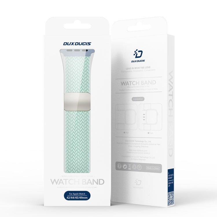 For Apple Watch Series 9 45mm DUX DUCIS Mixture Pro Series Magnetic Buckle Nylon Braid Watch Band(Light Mint) - Watch Bands by DUX DUCIS | Online Shopping South Africa | PMC Jewellery | Buy Now Pay Later Mobicred