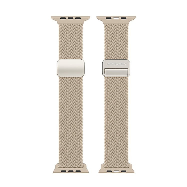 For Apple Watch Series 8 41mm DUX DUCIS Mixture Pro Series Magnetic Buckle Nylon Braid Watch Band(Beige) - Watch Bands by DUX DUCIS | Online Shopping South Africa | PMC Jewellery | Buy Now Pay Later Mobicred