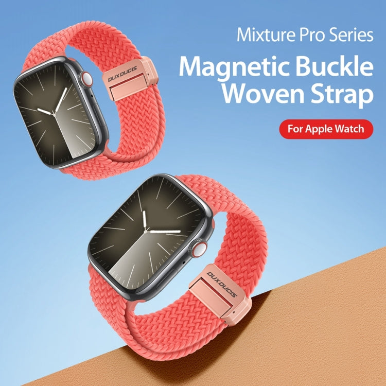 For Apple Watch Series 8 41mm DUX DUCIS Mixture Pro Series Magnetic Buckle Nylon Braid Watch Band(Guava) - Watch Bands by DUX DUCIS | Online Shopping South Africa | PMC Jewellery | Buy Now Pay Later Mobicred