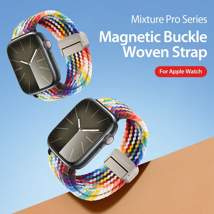 For Apple Watch Series 8 41mm DUX DUCIS Mixture Pro Series Magnetic Buckle Nylon Braid Watch Band(Rainbow) - Watch Bands by DUX DUCIS | Online Shopping South Africa | PMC Jewellery | Buy Now Pay Later Mobicred