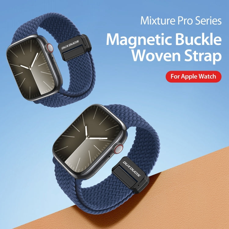 For Apple Watch Series 8 45mm DUX DUCIS Mixture Pro Series Magnetic Buckle Nylon Braid Watch Band(Storm Blue) - Watch Bands by DUX DUCIS | Online Shopping South Africa | PMC Jewellery | Buy Now Pay Later Mobicred