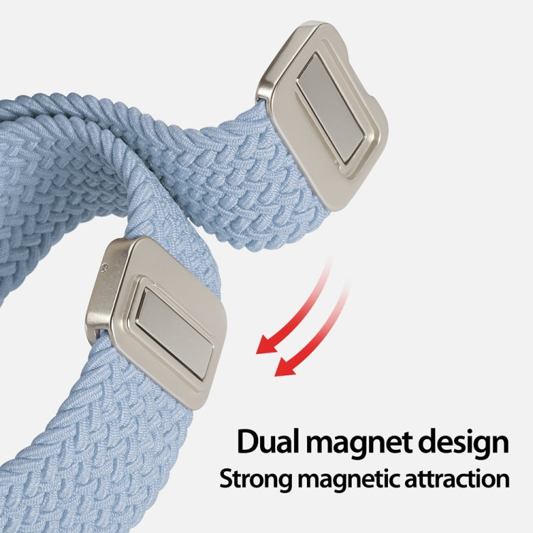 For Apple Watch Series 8 45mm DUX DUCIS Mixture Pro Series Magnetic Buckle Nylon Braid Watch Band(Light Blue) - Watch Bands by DUX DUCIS | Online Shopping South Africa | PMC Jewellery | Buy Now Pay Later Mobicred