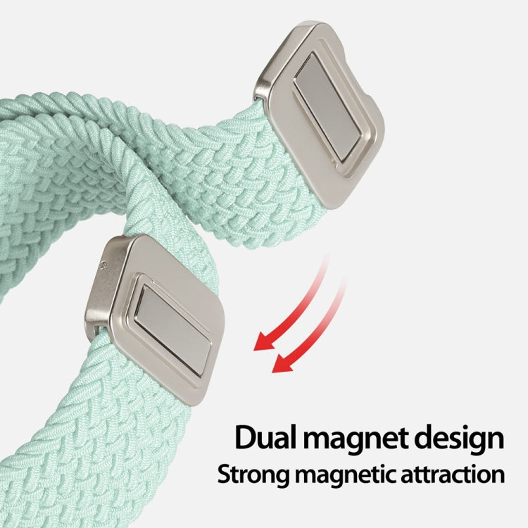 For Apple Watch Series 8 45mm DUX DUCIS Mixture Pro Series Magnetic Buckle Nylon Braid Watch Band(Light Mint) - Watch Bands by DUX DUCIS | Online Shopping South Africa | PMC Jewellery | Buy Now Pay Later Mobicred