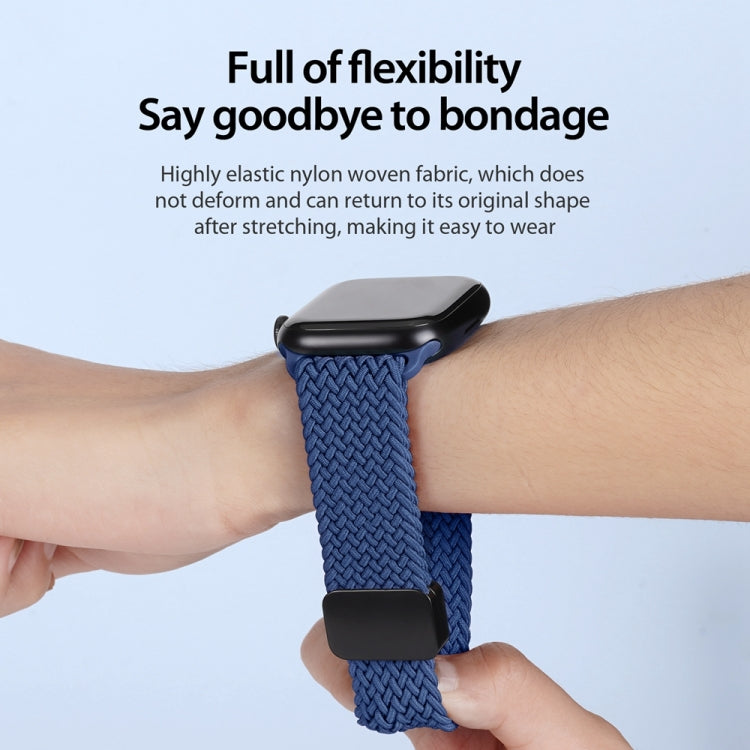 For Apple Watch SE 2022 44mm DUX DUCIS Mixture Pro Series Magnetic Buckle Nylon Braid Watch Band(Storm Blue) - Watch Bands by DUX DUCIS | Online Shopping South Africa | PMC Jewellery | Buy Now Pay Later Mobicred