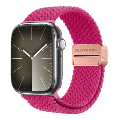 For Apple Watch SE 2022 44mm DUX DUCIS Mixture Pro Series Magnetic Buckle Nylon Braid Watch Band(Raspberry Color) - Watch Bands by DUX DUCIS | Online Shopping South Africa | PMC Jewellery | Buy Now Pay Later Mobicred