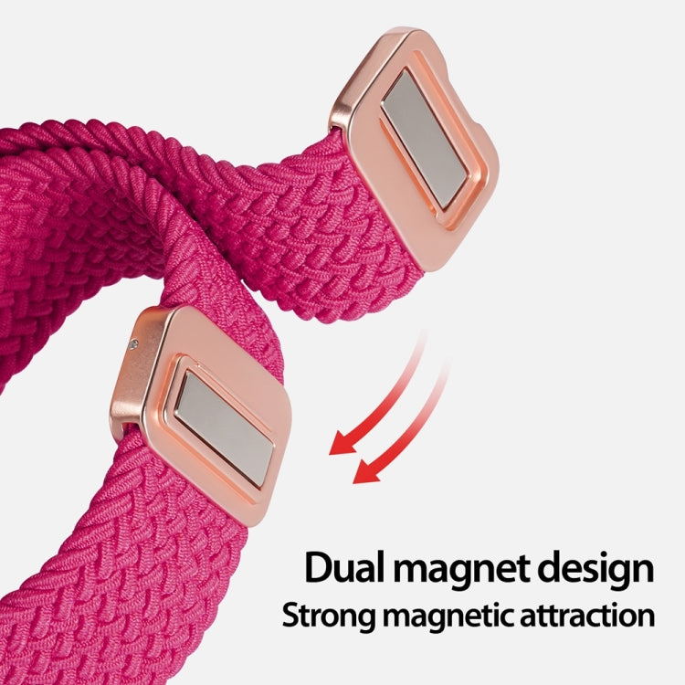 For Apple Watch SE 2022 44mm DUX DUCIS Mixture Pro Series Magnetic Buckle Nylon Braid Watch Band(Raspberry Color) - Watch Bands by DUX DUCIS | Online Shopping South Africa | PMC Jewellery | Buy Now Pay Later Mobicred