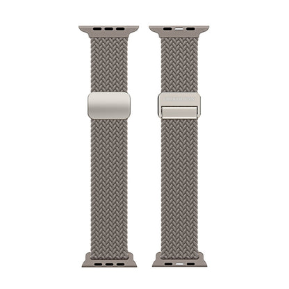 For Apple Watch Series 7 41mm DUX DUCIS Mixture Pro Series Magnetic Buckle Nylon Braid Watch Band(Clay) - Watch Bands by DUX DUCIS | Online Shopping South Africa | PMC Jewellery | Buy Now Pay Later Mobicred