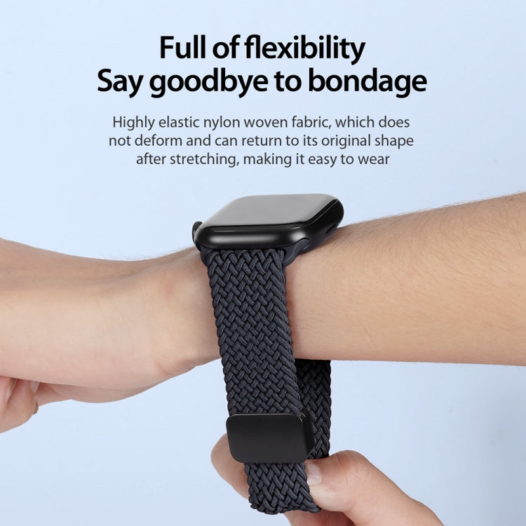 For Apple Watch Series 7 41mm DUX DUCIS Mixture Pro Series Magnetic Buckle Nylon Braid Watch Band(Midnight) - Watch Bands by DUX DUCIS | Online Shopping South Africa | PMC Jewellery | Buy Now Pay Later Mobicred