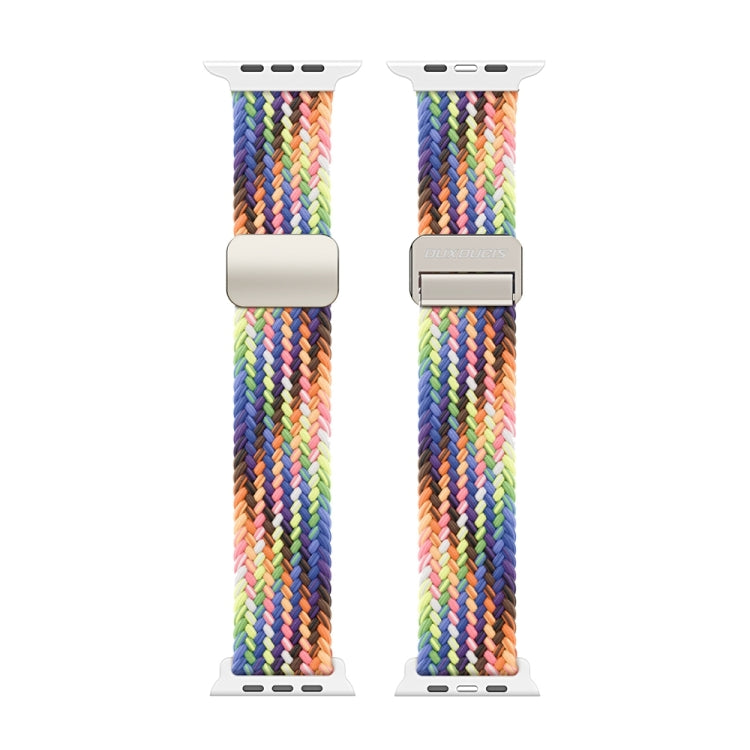 For Apple Watch Series 7 45mm DUX DUCIS Mixture Pro Series Magnetic Buckle Nylon Braid Watch Band(New Rainbow) - Watch Bands by DUX DUCIS | Online Shopping South Africa | PMC Jewellery | Buy Now Pay Later Mobicred