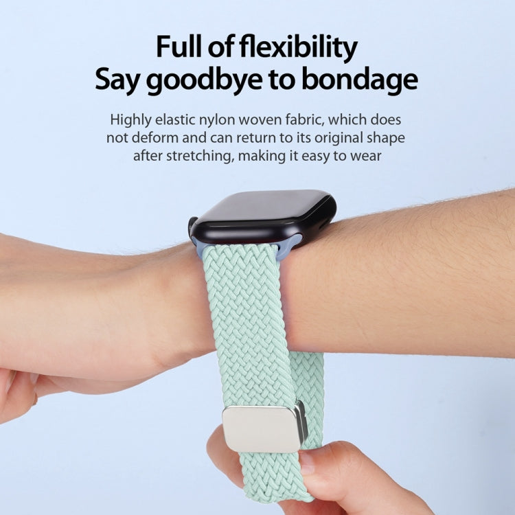 For Apple Watch SE 40mm DUX DUCIS Mixture Pro Series Magnetic Buckle Nylon Braid Watch Band(Light Mint) - Watch Bands by DUX DUCIS | Online Shopping South Africa | PMC Jewellery | Buy Now Pay Later Mobicred