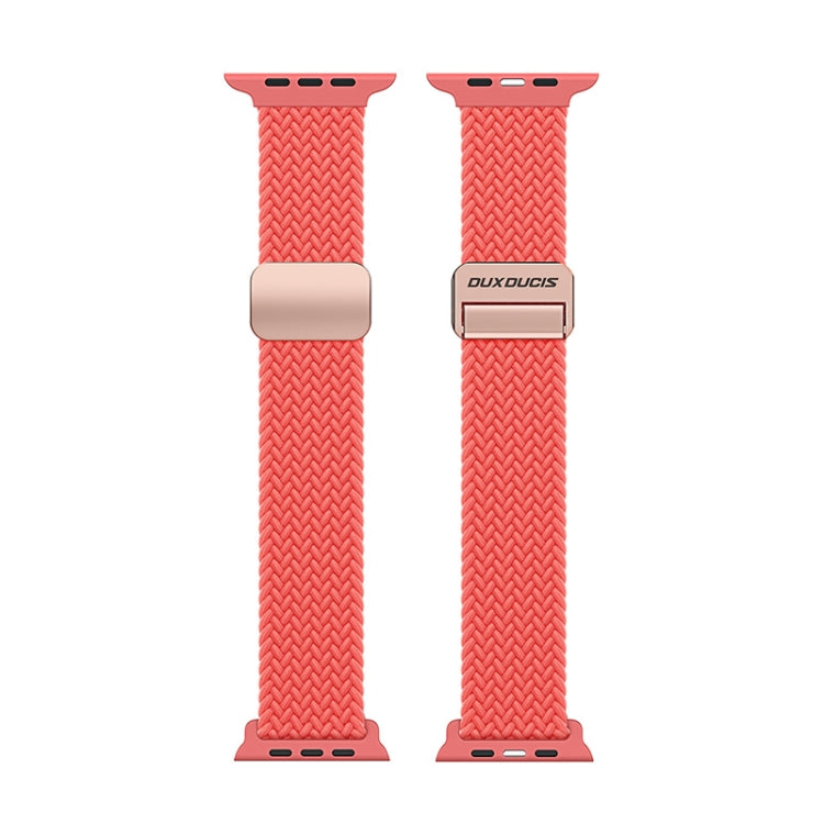 For Apple Watch SE 44mm DUX DUCIS Mixture Pro Series Magnetic Buckle Nylon Braid Watch Band(Guava) - Watch Bands by DUX DUCIS | Online Shopping South Africa | PMC Jewellery | Buy Now Pay Later Mobicred