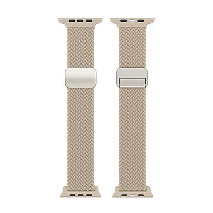 For Apple Watch Series 6 40mm DUX DUCIS Mixture Pro Series Magnetic Buckle Nylon Braid Watch Band(Beige) - Watch Bands by DUX DUCIS | Online Shopping South Africa | PMC Jewellery | Buy Now Pay Later Mobicred