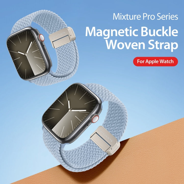 For Apple Watch Series 6 44mm DUX DUCIS Mixture Pro Series Magnetic Buckle Nylon Braid Watch Band(Light Blue) - Watch Bands by DUX DUCIS | Online Shopping South Africa | PMC Jewellery | Buy Now Pay Later Mobicred