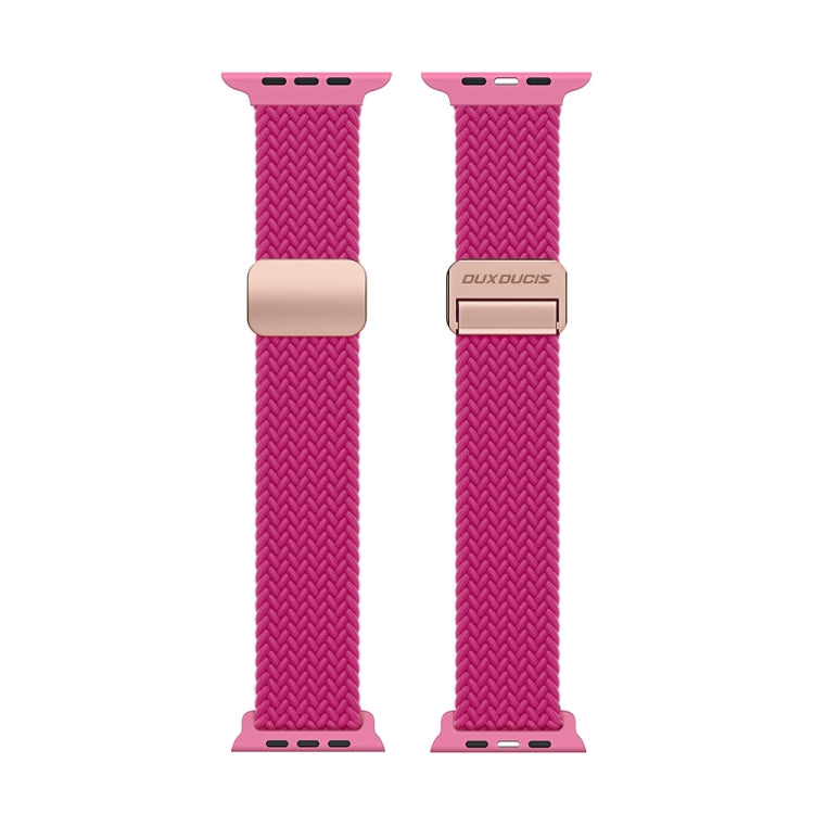 For Apple Watch Series 6 44mm DUX DUCIS Mixture Pro Series Magnetic Buckle Nylon Braid Watch Band(Raspberry Color) - Watch Bands by DUX DUCIS | Online Shopping South Africa | PMC Jewellery | Buy Now Pay Later Mobicred