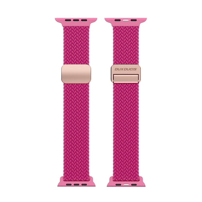 For Apple Watch Series 6 44mm DUX DUCIS Mixture Pro Series Magnetic Buckle Nylon Braid Watch Band(Raspberry Color) - Watch Bands by DUX DUCIS | Online Shopping South Africa | PMC Jewellery | Buy Now Pay Later Mobicred