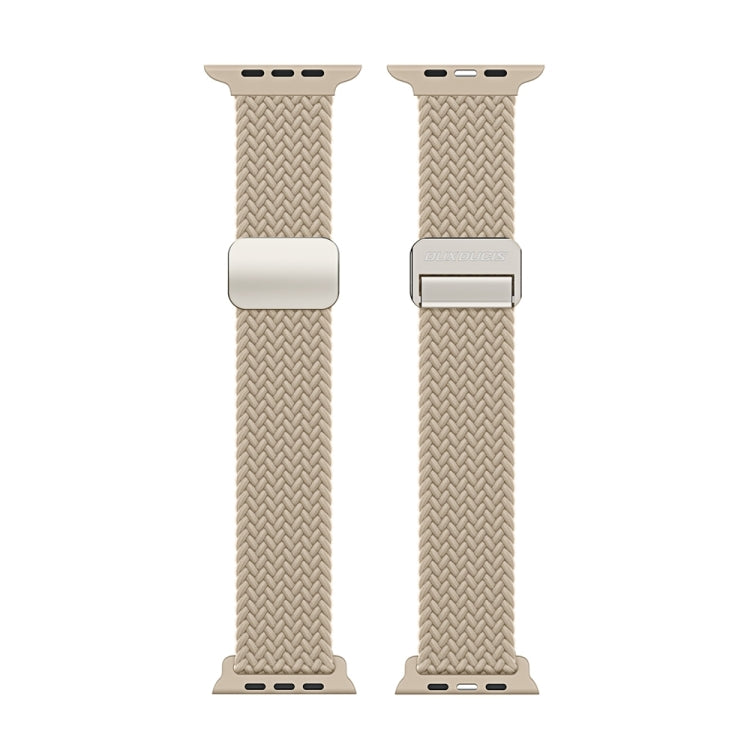 For Apple Watch Series 10 46mm DUX DUCIS Mixture Pro Series Magnetic Buckle Nylon Braid Watch Band(Beige) - Watch Bands by DUX DUCIS | Online Shopping South Africa | PMC Jewellery | Buy Now Pay Later Mobicred