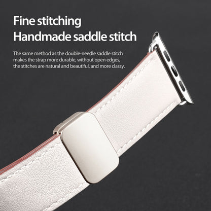 For Apple Watch SE 2023 40mm DUX DUCIS YA Series Magnetic Buckle Genuine Leather Watch Band(White) - Watch Bands by DUX DUCIS | Online Shopping South Africa | PMC Jewellery | Buy Now Pay Later Mobicred