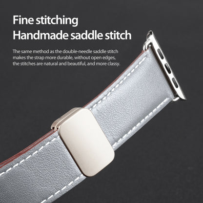 For Apple Watch Series 4 44mm DUX DUCIS YA Series Magnetic Buckle Genuine Leather Watch Band(Grey) - Watch Bands by DUX DUCIS | Online Shopping South Africa | PMC Jewellery | Buy Now Pay Later Mobicred