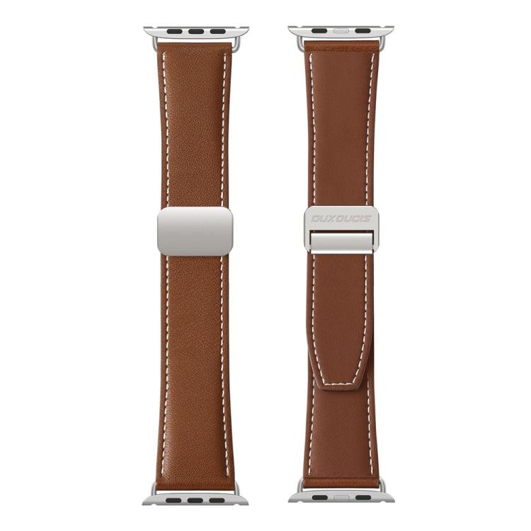 For Apple Watch Series 2 38mm DUX DUCIS YA Series Magnetic Buckle Genuine Leather Watch Band(Brown) - Watch Bands by DUX DUCIS | Online Shopping South Africa | PMC Jewellery | Buy Now Pay Later Mobicred