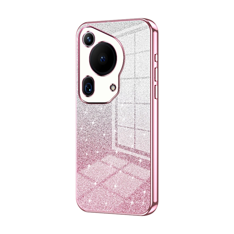 For Huawei Pura 70 Ultra Gradient Glitter Powder Electroplated Phone Case(Pink) - Huawei Cases by PMC Jewellery | Online Shopping South Africa | PMC Jewellery | Buy Now Pay Later Mobicred