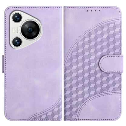 For Huawei Pura 70 YX0060 Elephant Head Embossed Phone Leather Case with Lanyard(Light Purple) - Huawei Cases by PMC Jewellery | Online Shopping South Africa | PMC Jewellery | Buy Now Pay Later Mobicred