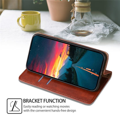 For Honor Magic6 Pro Gloss Oil Solid Color Magnetic Leather Phone Case(Brown) - Honor Cases by PMC Jewellery | Online Shopping South Africa | PMC Jewellery | Buy Now Pay Later Mobicred