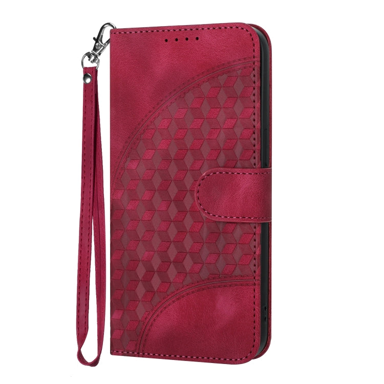 For Xiaomi Redmi K70 YX0060 Elephant Head Embossed Phone Leather Case with Lanyard(Rose Red) - K70 Cases by PMC Jewellery | Online Shopping South Africa | PMC Jewellery | Buy Now Pay Later Mobicred