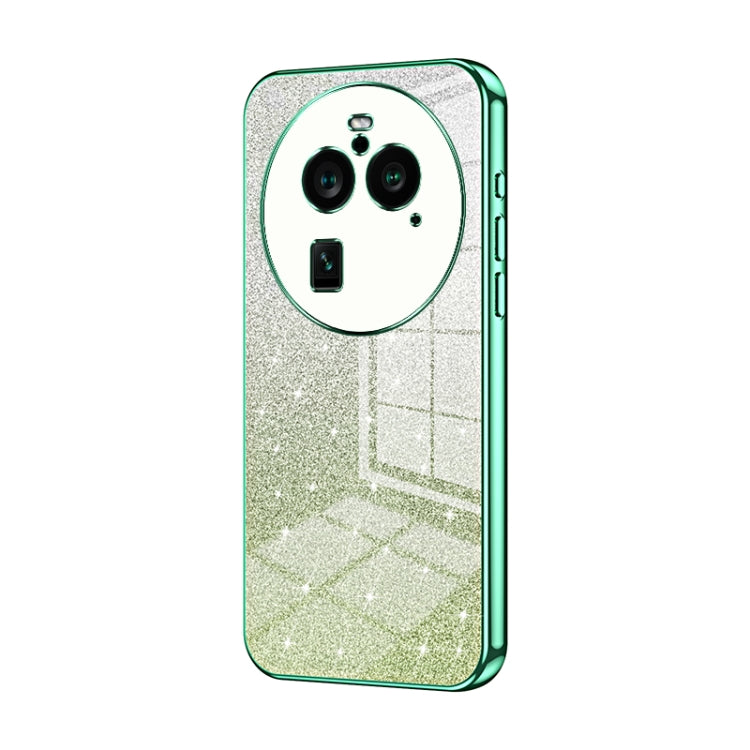 For OPPO Find X6 Pro Gradient Glitter Powder Electroplated Phone Case(Green) - OPPO Cases by PMC TechLife | Online Shopping South Africa | PMC TechLife | Buy Now Pay Later Mobicred